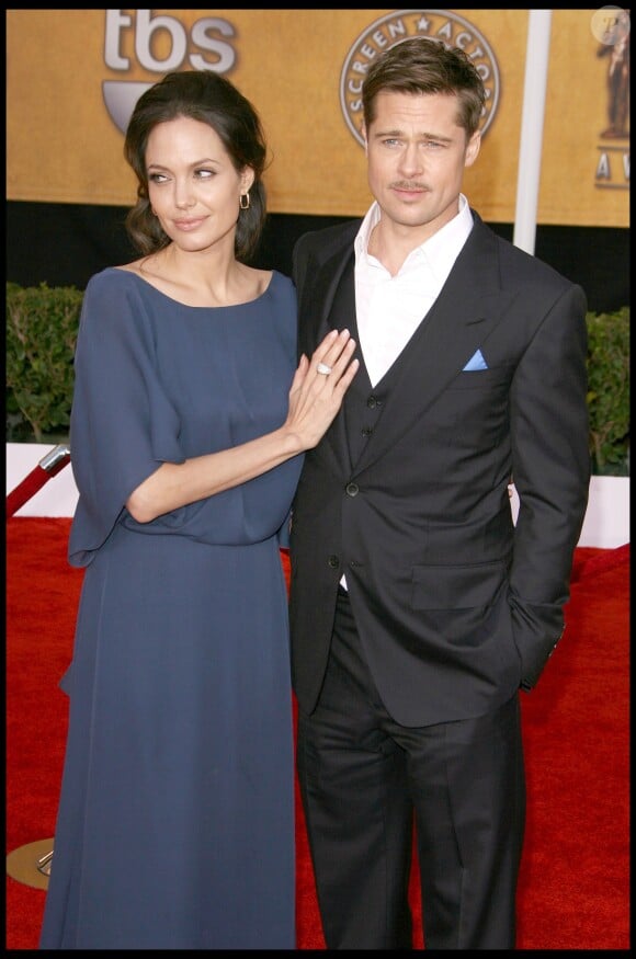 Brad Pitt et Angelina Jolie à Los Angeles en janvier 2009.