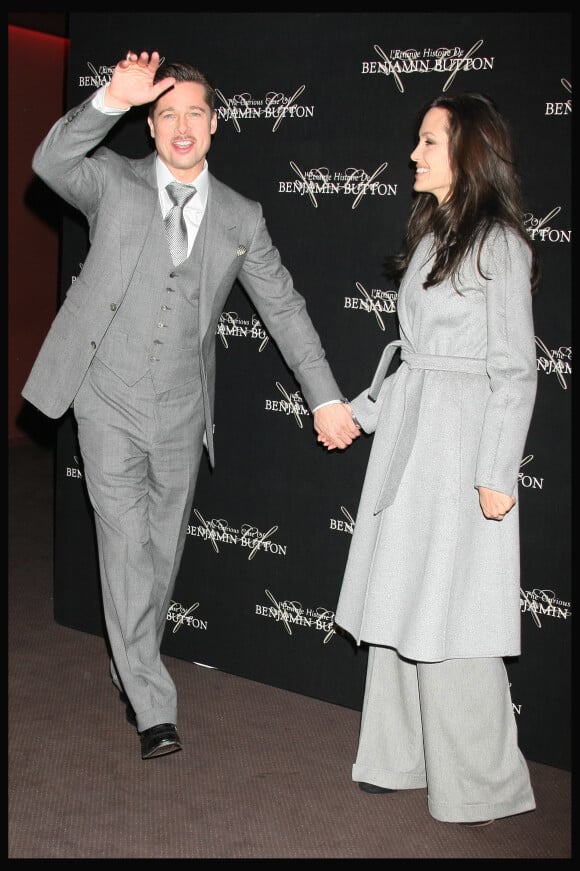 Brad Pitt et Angelina Jolie à Paris en janvier 2009.