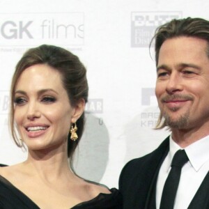 Brad Pitt et Angelina Jolie Sarajevo, en février 2012.