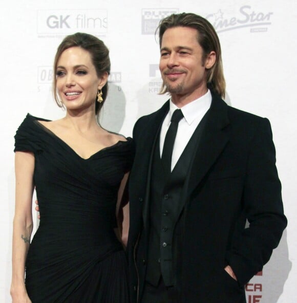 Brad Pitt et Angelina Jolie Sarajevo, en février 2012.