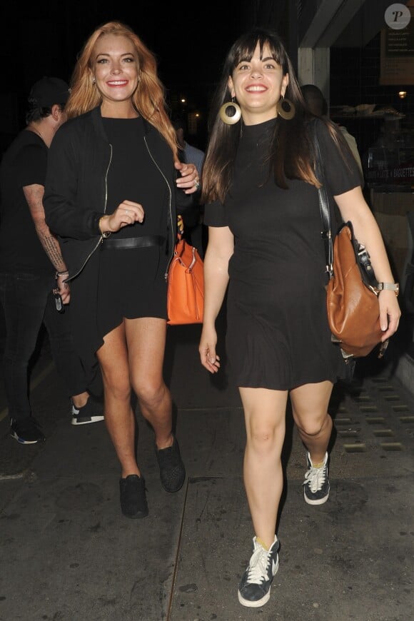 Lindsay Lohande sortie au Libertines Nightclub à Londres. Elle porte toujours sa bague de fiançailles, le 14 septembre 2016