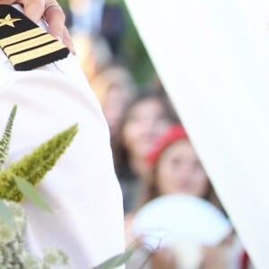 Exclusif - Prix Spécial - No web - No blog - Benjamin Castaldi et sa femme Aurore Aleman - Cérémonie religieuse - Mariage de Benjamin Castaldi et Aurore Aleman au Mas de La Rose à Eygalières, le 27 août 2016. © Jacovides-Moreau/Bestimage27/08/2016 - Eygalières