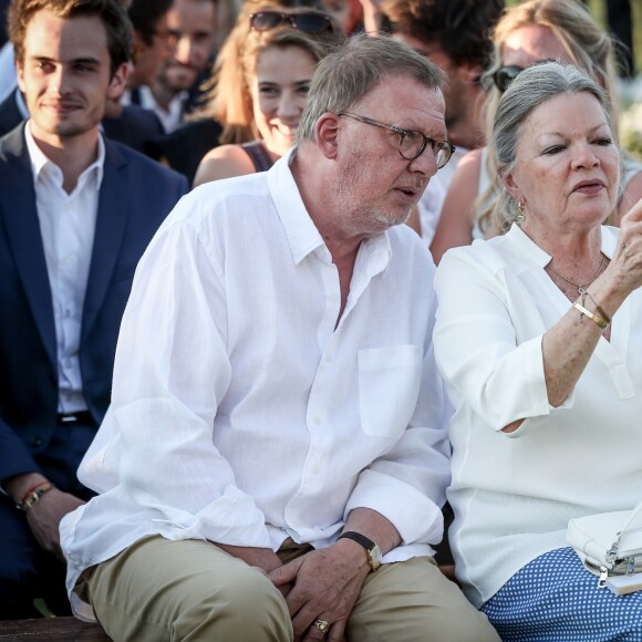 Exclusif - Prix Spécial - No web - No blog - Maurice Vaudaux et sa femme Catherine Allégret - Cérémonie religieuse - Mariage de Benjamin Castaldi et Aurore Aleman au Mas de La Rose à Eygalières, le 27 août 2016. © Jacovides-Moreau/Bestimage27/08/2016 - Eygalières