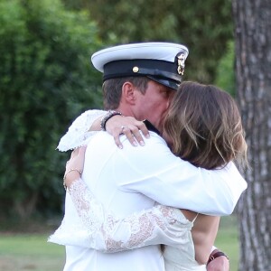 Exclusif - No web - No blog - Benjamin Castaldi et sa femme Aurore Aleman - Cérémonie religieuse - Mariage de Benjamin Castaldi et Aurore Aleman au Mas de La Rose à Eygalières, le 27 août 2016. © Jacovides-Moreau/Bestimage27/08/2016 - Eygalières