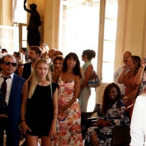 Exclusif - Prix Spécial - No web - No blog - Benjamin Castaldi et sa femme Aurore Aleman - Mairie - Mariage civil de Benjamin Castaldi et Aurore Aleman à la mairie de Marseille, le 27 août 2016. © Jacovides-Moreau/Bestimage27/08/2016 - Marseille