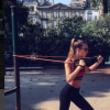 Carla Ginola en plein training au Parc Monceau