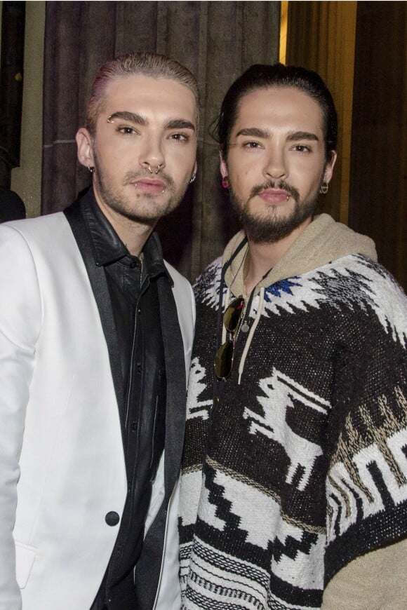 Bill Kaulitz et son frère Tom du groupe Tokio Hotel - People à la Sylvesterparty pour le réveillon du Nouvel An à la porte de Brandebourg à Berlin. Le 31 décembre 2014