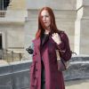 Audrey Fleurot sortant du défilé de mode "Mugler", collection prêt-à-porter Printemps-Eté 2017 à Paris, le 1er octobre 2016