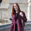 Audrey Fleurot sortant du défilé de mode "Mugler", collection prêt-à-porter Printemps-Eté 2017 à Paris, le 1er octobre 2016