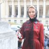 Ulyana Sergeenko  arrivant au défilé de mode "Mugler", collection prêt-à-porter Printemps-Eté 2017 à Paris, le 1er octobre 2016
