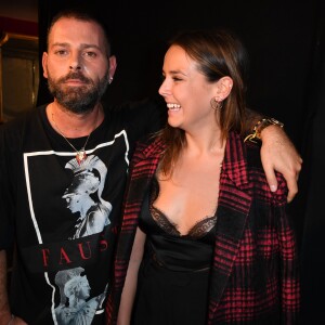 Pauline Ducruet posant avec Fausto Puglisi, directeur artistique d'Emanuel Ungaro, lors du défilé de la marque le 30 septembre 2016 à Paris dans le cadre de la Fashion Week printemps-été 2017.