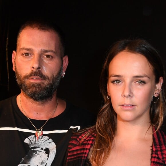 Pauline Ducruet posant avec Fausto Puglisi, directeur artistique d'Emanuel Ungaro, lors du défilé de la marque le 30 septembre 2016 à Paris dans le cadre de la Fashion Week printemps-été 2017.