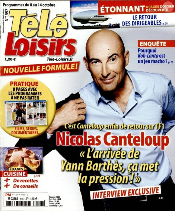 Magazine Télé-Loisirs en kiosques le 3 octobre 2016.