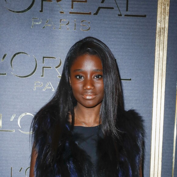 Karidja Touré - Photocall - Soirée "Gold Obsession" de L'Oréal à la Monnaie de Paris lors de la Fashion Week de Paris, le 2 octobre 2016.