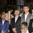 Cristiano Ronaldo avec son fils Cristiano Jr. lors de l'inauguration de son hôtel  Pestana CR7  à Lisbonne le 2 octobre 2016.