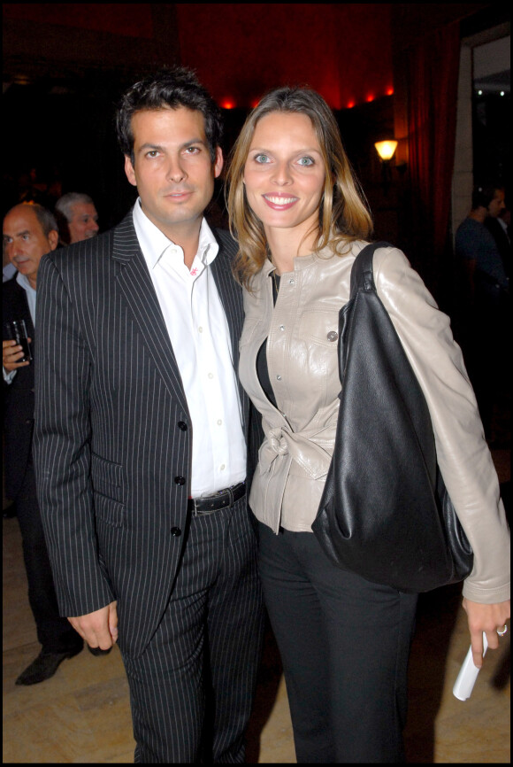 Sylvie Tellier et son ex mari Camille Le Maux lors du cocktail organisé par Bernard Sabbah au manoir du country club de Saint-Cloud, le 18 septembre 2007 