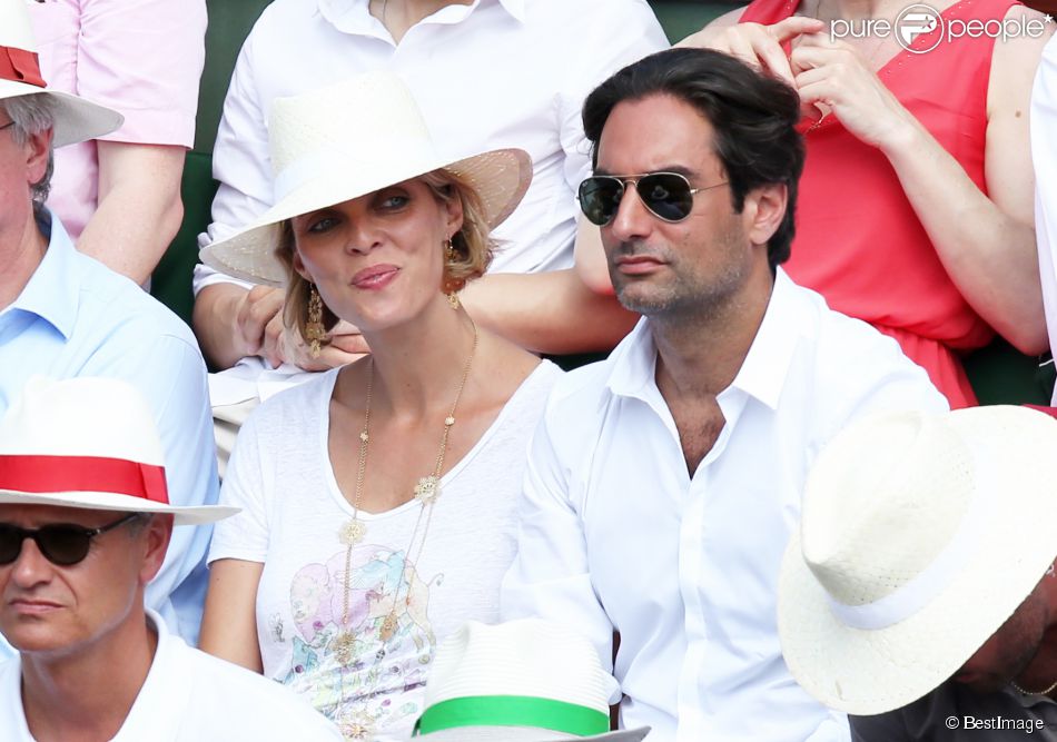 Sylvie Tellier Et Son Compagnon Laurent A La Finale Homme Des Internationaux De France De Tennis De Roland Garros A Paris Le 8 Juin 2014 Purepeople