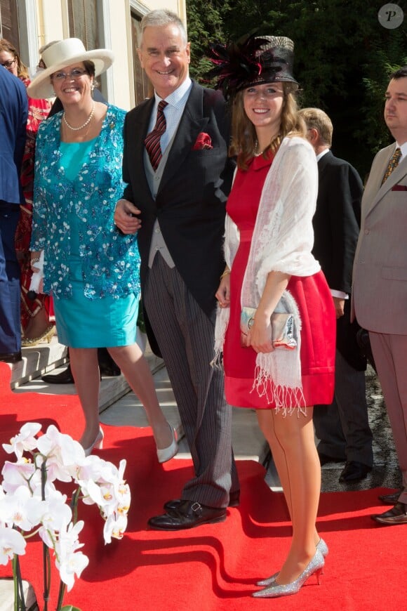 Le prince Gundakar et son altesse royale la princesse Marie du Liechtenstein au mariage du prince Leka II d'Albanie et d'Elia Zaharia à Tirana (Albanie), le 8 octobre 2016
