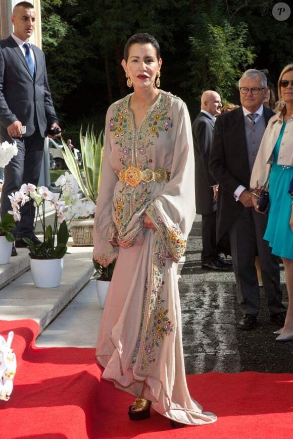 La princesse Lalla Meryem du Maroc au mariage du prince Leka II d'Albanie et d'Elia Zaharia à Tirana (Albanie), le 8 octobre 2016