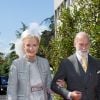 Le prince Michael de Kent et Marie-Christine von Reibnitz, princesse Michael de Kent arrivent au déjeuner le lendemain du mariage du prince Leka II d'Albanie et d'Elia Zaharia au palais royal à Tirana le 9 octobre 2016