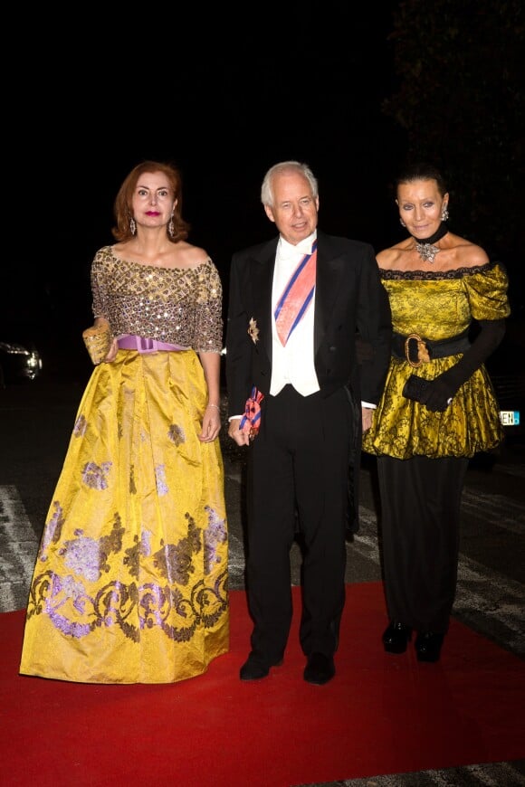 La princesse Isabelle et le prince Philippe de Liechtenstein arrivent au dîner du mariage du prince Leka II d'Albanie et d'Elia Zaharia au palais royal à Tirana, le 8 octobre 2016