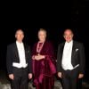 Le prince Michel de Yougoslavie, la princesse Marie-Gabrielle de Savoie et son mari Robert Zellinger de Balkany arrivent au dîner du mariage du prince Leka II d'Albanie et d'Elia Zaharia au palais royal à Tirana, le 8 octobre 2016