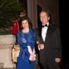 Le duc et de la duchesse de Bragance arrivent au dîner du mariage du prince Leka II d'Albanie et d'Elia Zaharia au palais royal à Tirana, le 8 octobre 2016