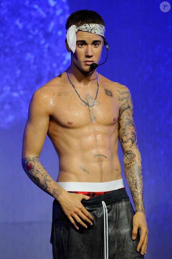 Justin Bieber's new 'wet look' wax figure is being unveiled at Madame Tussauds in London, England on October 9, 2016. Photo by Aurore Marechal/ABACAPRESS.COM09/10/2016 - 