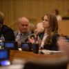 La princesse Madeleine de Suède au siège de l'ONU le 16 septembre à New York pour débattre de solutions durables pour le développement des enfants.