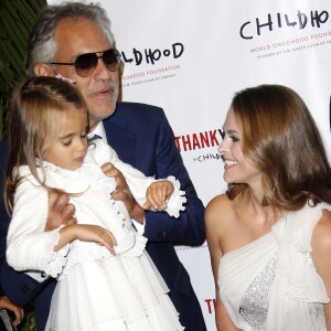 Andre Bocelli, sa fille Virginia et la princesse Madeleine de Suède au gala de la fondation pour l'enfance (Childhood Foundation Gala) au restaurant Cipriani à New York le 16 septembre 2016.