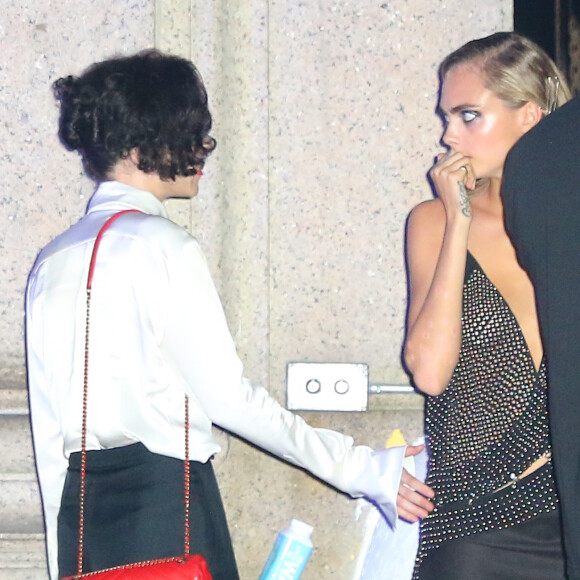 Cara Delevingne et St. Vincent à l'after party de l'avant-première du film 'Suicide Squad' à New York City, le 1er août 2016. La dernière apparition publique du couple avant sa séparation.