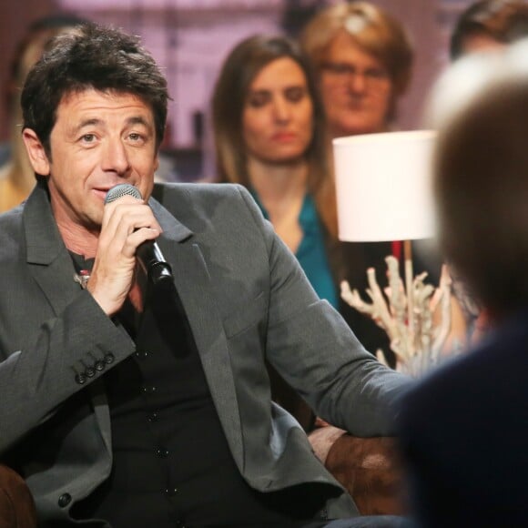 Patrick Bruel lors de l'enregistrement de l'émission "Du côté de chez Dave" à Paris, diffusée le 28 février 2016 sur France 3.