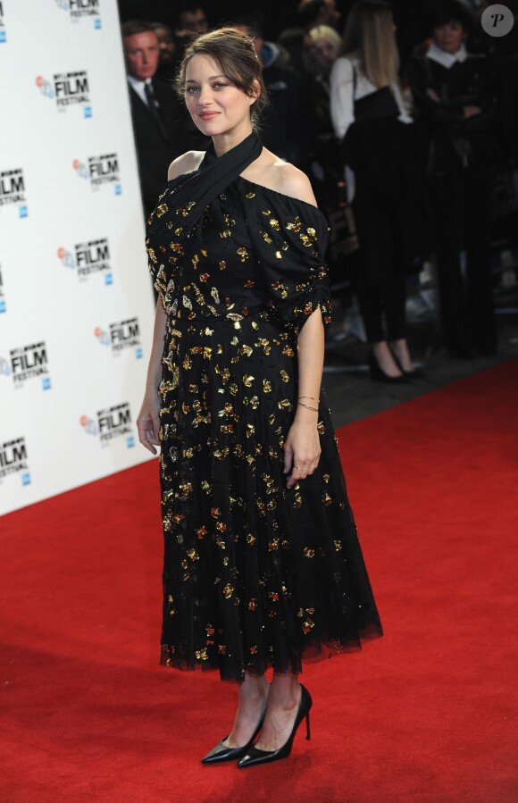 Marion Cotillard (enceinte) pour le film "Juste la fin du monde" lors du festival du film BFI de Londres le 14 octobre 2016.