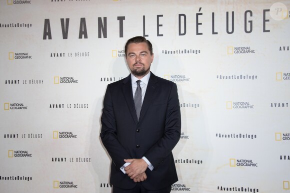 Leonardo DiCaprio - Avant première du documentaire "Before the flood" au théâtre du Châtelet à Paris le 17 octobre 2016. © Cyril Moreau/Bestimage