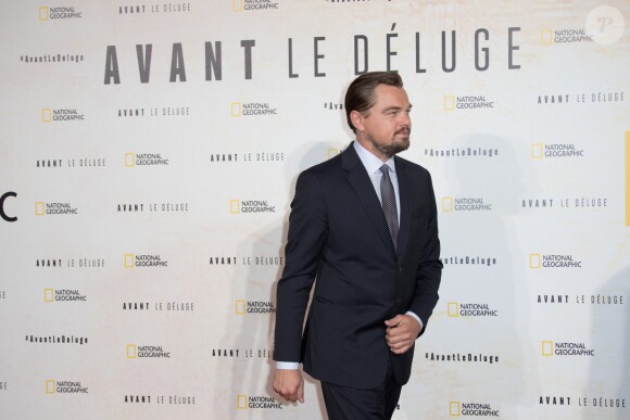Leonardo DiCaprio - Avant première du documentaire "Before the flood" au théâtre du Châtelet à Paris le 17 octobre 2016. © Cyril Moreau/Bestimage