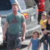 Exclusif - Ian Ziering fait du shopping avec sa femme Erin Ludwig et ses filles Mia et Penna Hollywood, le 14 mars 2015