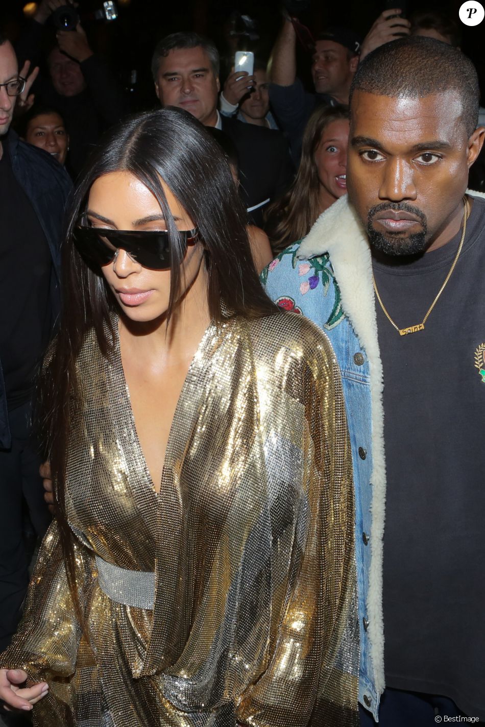 Kim Kardashian, Kanye West à l&#039;aftershow Balmain au restaurant Loulou à Paris le 28 septembre 2016. © CVS-Veeren/Bestimage