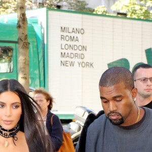 Kim Kardashian et Kanye West pendant la fashion week à Paris le 29 septembre 2016. © Agence / Bestimage