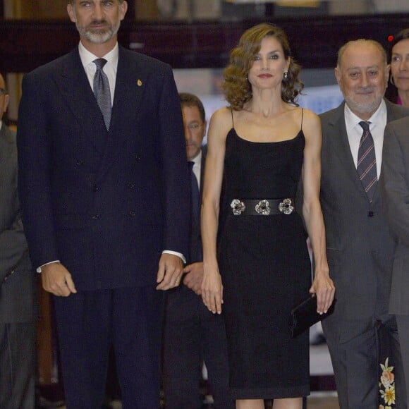 Le roi Felipe VI et la reine Letizia d'Espagne assistaient le 20 octobre 2016 au concert précédant la remise des Prix Princesse des Asturies, à Oviedo.