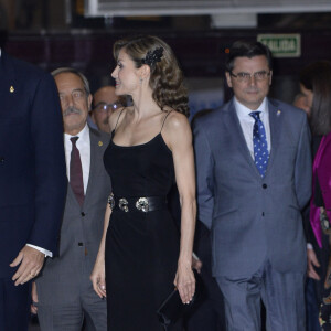 Le roi Felipe VI et la reine Letizia d'Espagne assistaient le 20 octobre 2016 au concert précédant la remise des Prix Princesse des Asturies, à Oviedo.