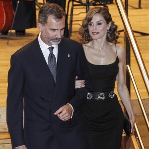 Felipe VI et Letizia d'Espagne assistaient le 20 octobre 2016 au concert précédant la remise des Prix Princesse des Asturies, à Oviedo.