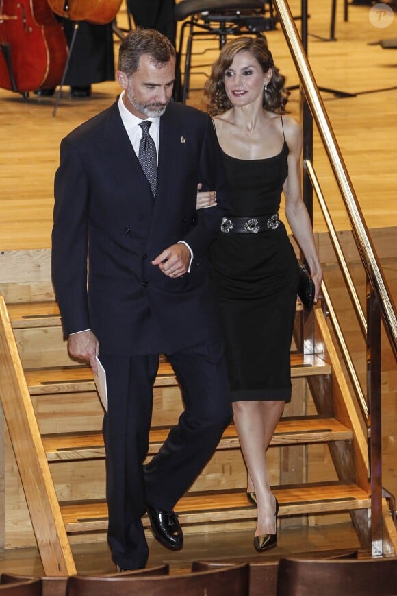 Felipe VI et Letizia d'Espagne assistaient le 20 octobre 2016 au concert précédant la remise des Prix Princesse des Asturies, à Oviedo.