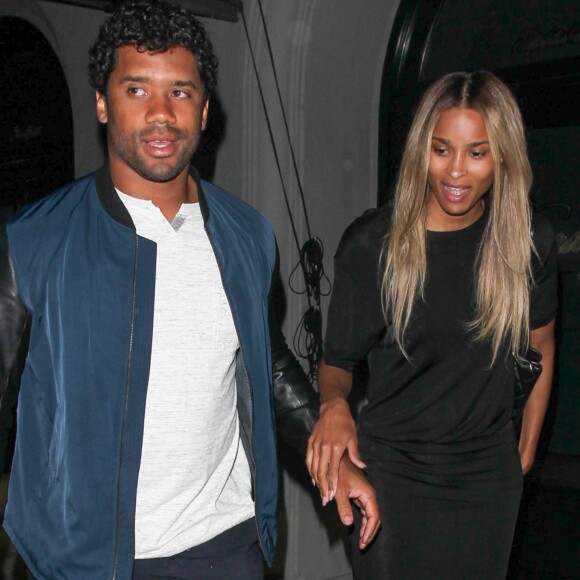 Ciara et son fiancé Russell Wilson sont allés dîner à Los Angeles, le 23 juin 2016.