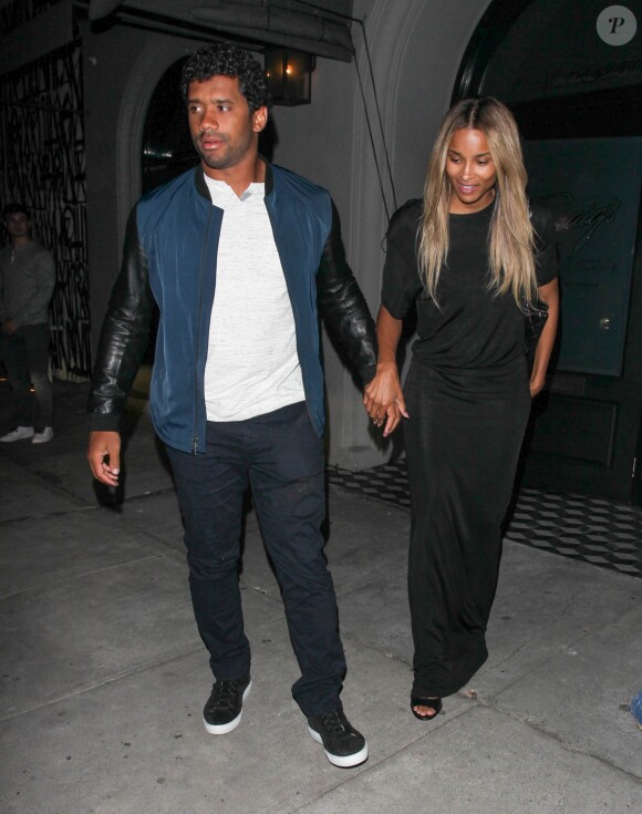 Ciara et son fiancé Russell Wilson sont allés dîner à Los Angeles, le 23 juin 2016.