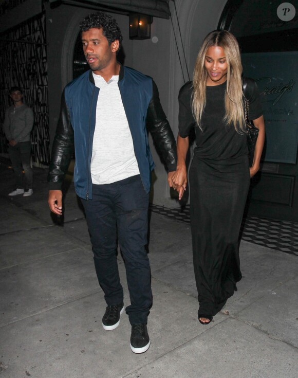 Ciara et son fiancé Russell Wilson sont allés dîner à Los Angeles, le 23 juin 2016.