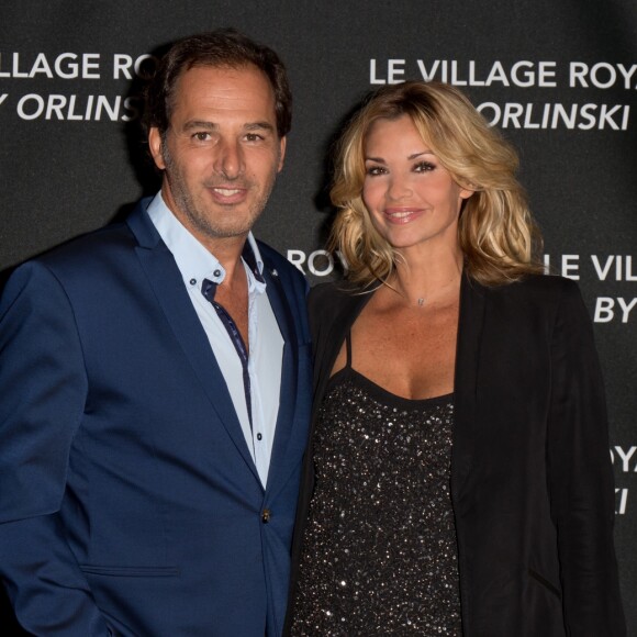 Exclusif - Première sortie de Ingrid Chauvin et son mari Thierry Peythieu depuis la naissance de leur fils Tom à l'iinauguration du Village Royal By Richard Orlinski à Paris le 15 septembre 2016. © Bellak-Moreau/Bestimage