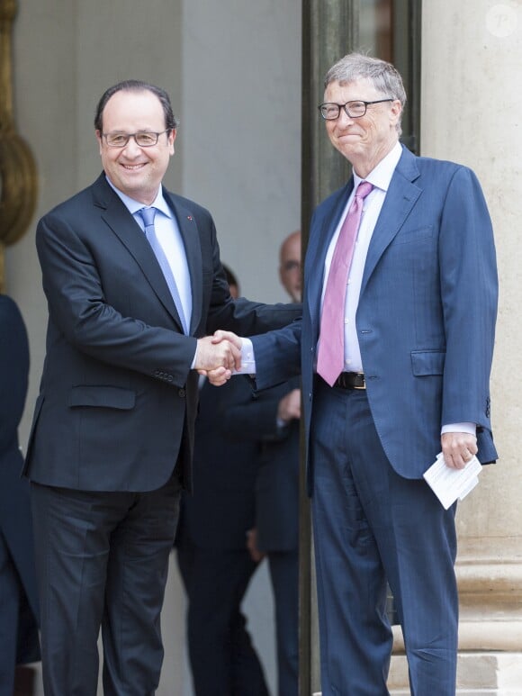 Le président de la république française, François Hollande, reçoit Bill Gates au palais de l'Elysée, Paris, le 27 juin 2016. © Pierre Perusseau/Bestimage