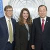 Bill Gates et Melinda Gates, Ban Ki-moon - Assemblée générale de l'ONU à New York le 25 septembre 2013.