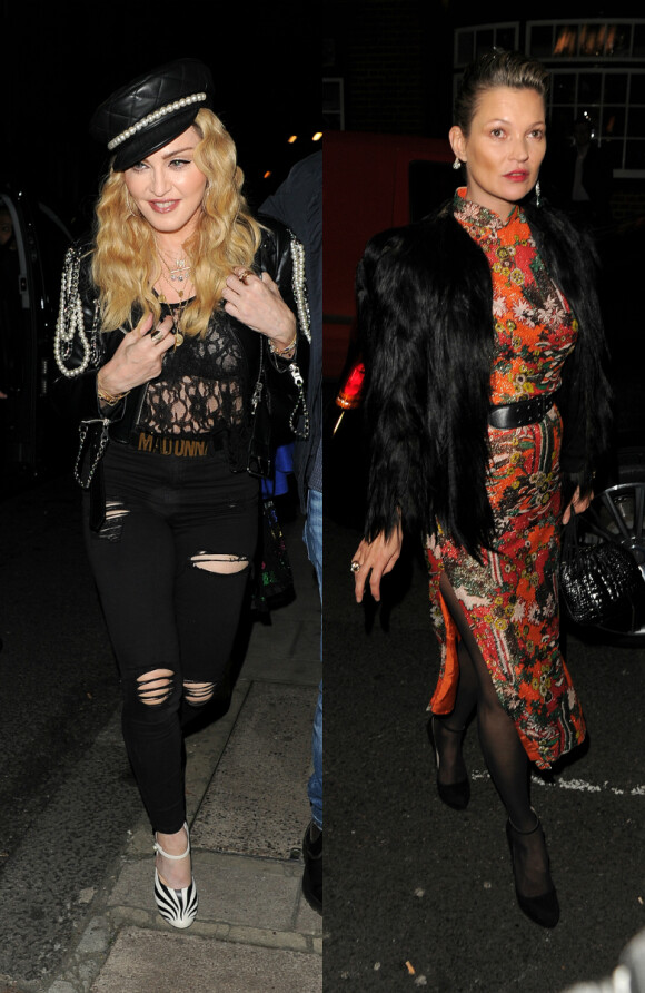 Madonna et Kate Moss - Soirée de l'exposition Mert & Marcus: Works 2001-2014 à Londres, le 27 octobre 2016.