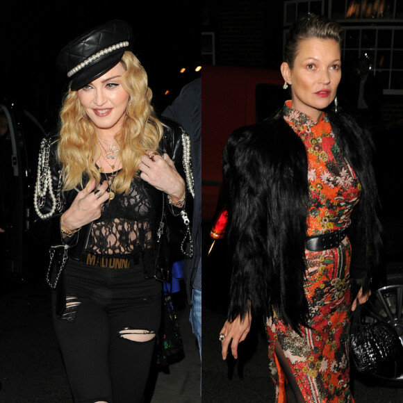 Madonna et Kate Moss - Soirée de l'exposition Mert & Marcus: Works 2001-2014 à Londres, le 27 octobre 2016.